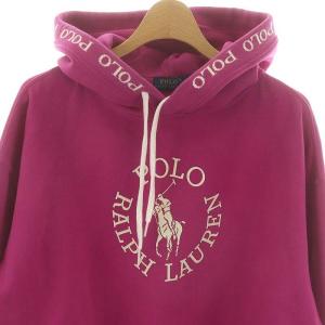 POLO RALPH LAUREN サークルロゴスウェットプルオーバーフーディ パーカー XS ピンク