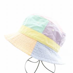 POLO RALPH LAUREN パステルボーダーバケットハット 帽子 ロゴ刺繍 マルチカラー ピンク オレンジ 黄 イエロー 緑 グリーン
