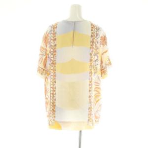 Emilio Pucci シルクプッチ柄チュニックワンピース 半袖 USA8 L ベージュ マルチカラー
