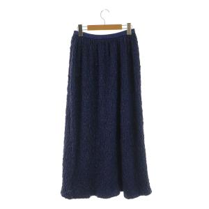 Drawer 16Gフクレジャカードニットスカート ロング ラメ イージー 紺 ネイビー