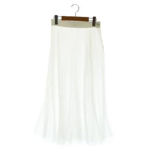 ORGANDY PLEATED SKIRT オーガンジープリーツスカート ロング シースルー 1 白 ホワイト