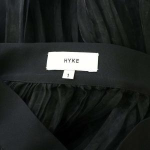 HYKE ORGANDY PLEATED SKIRT オーガンジープリーツスカート ロング シースルー 1 黒 ブラック