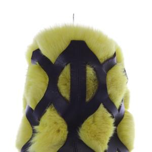 LUDLOW フォックスファー バスケット バッグ イエロー ブラック