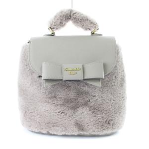 3way ファー ハンドバッグ リュックサック ショルダーバッグ グレー /MM OF