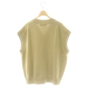 STUDIO NICHOLSON ウールコットンニットベスト Vネック プルオーバー 1 ベージュ /MF OS