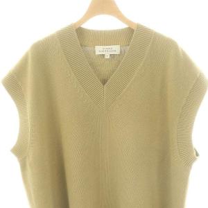 STUDIO NICHOLSON ウールコットンニットベスト Vネック プルオーバー 1 ベージュ /MF OS