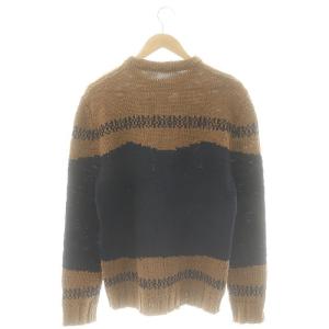 BARENA ニット セーター 長袖 ウール 茶 ブラウン 紺 ネイビー /MF OS
