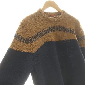 BARENA ニット セーター 長袖 ウール 茶 ブラウン 紺 ネイビー /MF OS