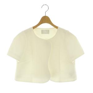 24SS ハーフスリーブジャケット ショート丈 ストレッチ 36 白 ホワイト /MY OS