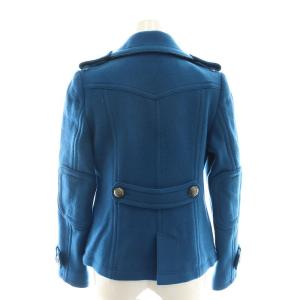 BURBERRY BLUE LABEL ウール ダブル ショートコート Pコート アウター 38 青 ブルー /HK OS