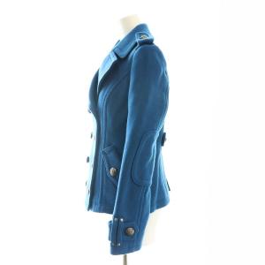 BURBERRY BLUE LABEL ウール ダブル ショートコート Pコート アウター 38 青 ブルー /HK OS