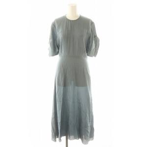 カットアウトショルダーミディワンピース ロング 半袖 US4 グレー /DO OS