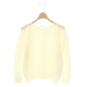 ニット セーター 長袖 ウール カシミヤ混 40 白 ホワイト /MF OS