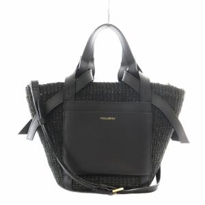 MIRO かごバッグ ハンドバッグ トート ショルダー 2WAY アバカ レザー 黒 ブラック V-8717