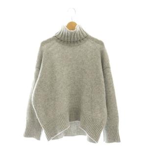 ファインウール タートルネックプルオーバー ニット セーター 長袖 S グレー
