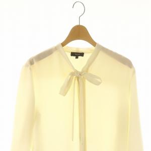 Theory 22AW Prime GGT Tie Blouse ボウタイブラウス 長袖 S オフホワイト