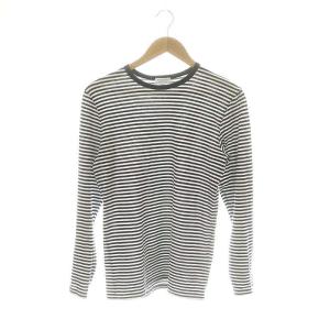 クラシック ロングスリーブ Tシャツ カットソー 長袖 プルオーバー ボーダー柄 コットン XS 紺 ネイビー