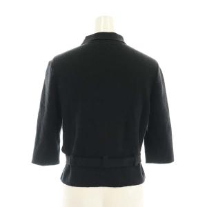 FUMIKA_UCHIDA 襟付きハーフジップトップス カットソー 五分袖 38 黒 ブラック /HK OS SH