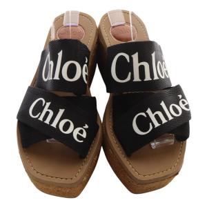 Chloe Woody ウェッジソール エスパドリーユ サンダル 36 ブラウン ブラック