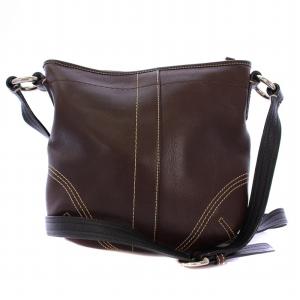 COACH クロスボディ ショルダーバッグ レザー 茶 /BM OF