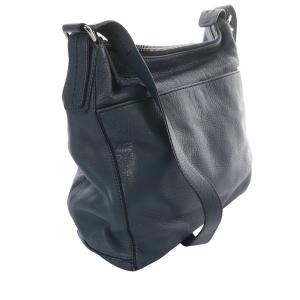 HIROFU デュオ レザーショルダーバッグ M ロゴ 青 ブルー /SR14