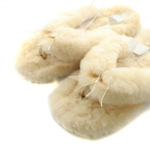 UGG australia フラッフ フリップ フロップ II FLUFF FLIP FLOP II サンダル ボア US8 25cm ベージュ 1003492
