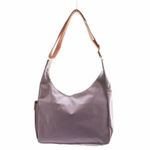 Longchamp ホーボー ル プリアージュ ショルダーバッグ 紫 パープル 茶 ブラウン