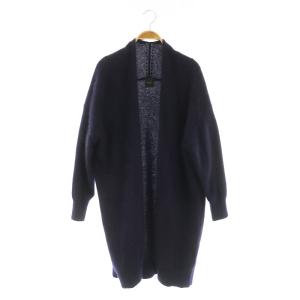 20AW FURKNITカーディガン2 ファーニット 長袖 ミドル丈 紺 ネイビー /MY OS