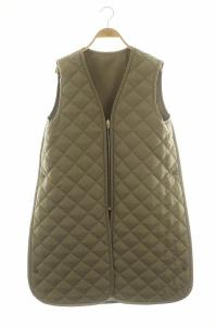 THE RERACS THERERACS ザリラクス キルティング リバーシブル ベスト ブルゾン フロントジップ F ベージュ /YQ OS