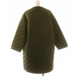 Barbour QUILTED NO COLLAR COAT ノーカラーコート キルティング 中綿 ミドル丈 アウター 10 カーキ 2002273