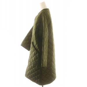 Barbour QUILTED NO COLLAR COAT ノーカラーコート キルティング 中綿 ミドル丈 アウター 10 カーキ 2002273