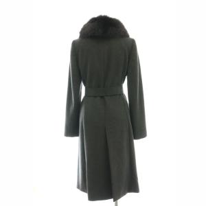 ANAYI カシミヤ ファー付き ロングコート 36 ダークグレー