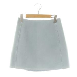 ウール台形ミニスカート 01 水色 ライトブルー /MI OS SH