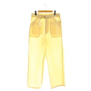 24SS COTTON LINEN PT リネンパンツ ワイド ベルト付き 1 ベージュ /HK OS