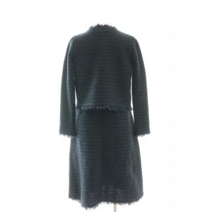 René セットアップ ツイードジャケット×ワンピース 34 ネイビー