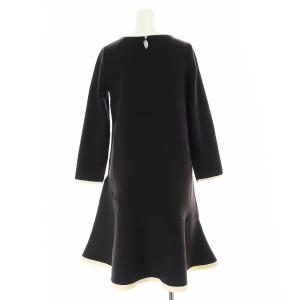 JUSGLITTY 23AW ブローチ付ペプラムニットミニワンピース 長袖 クルーネック 1 S 茶 ブラウン /AT OS