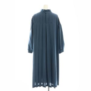 ADORE ベーシックアムンゼンワンピース ロング プリーツ 長袖 36 ブルー 青
