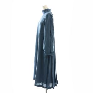 ADORE ベーシックアムンゼンワンピース ロング プリーツ 長袖 36 ブルー 青