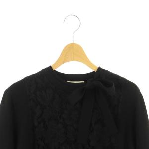 VALENTINO レース リボン ニットワンピース L ブラック