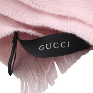 GUCCI GG ストール マフラー ウール フリンジ ピンク