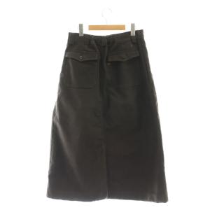 45rpm モールスキンのワークスカート ロング丈 マキシ丈 ジップフライ コットン 05 XL 茶 ブラウン /YQ