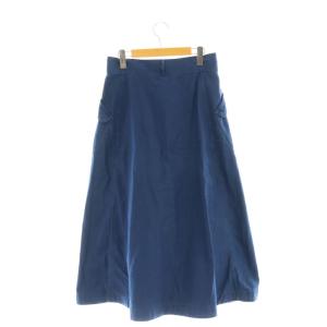 45rpm 粟サテンのスカート加工 ロング丈 マキシ丈 フレア コットン 3 L 青 ブルー /YQ OS