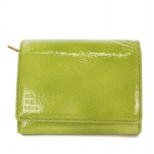 idea エナメル コンパクトウォレット 二つ折り財布 グリーン /KH OF