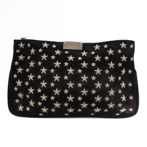クラッチバッグ セカンドバッグ スター スタッズ スエード 黒 /BM OF