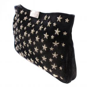 JIMMY CHOO クラッチバッグ セカンドバッグ スター スタッズ スエード 黒 /BM OF