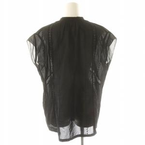 Spick&Span 24SS 60ローンフレンチレースブラウス 刺繍 シアー F 黒 ブラック