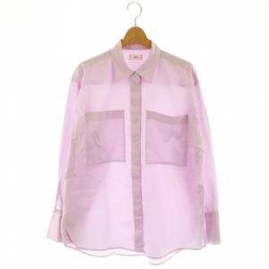コットンブロードポケットシャツ 長袖 38 ピンク /DF OS