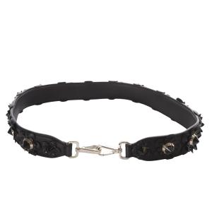 FENDI ストラップユー フラワーモチーフ ショルダーストラップ レザー 黒 ブラック /YO15 OH