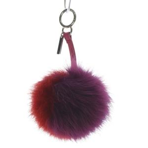 FENDI バッグチャーム ボンボン キーホルダー 赤 レッド 紺 ネイビー 紫 パープル /YO17 OH