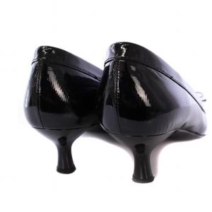 GINZA Kanematsu パンプス リボン エナメル 23.5cm ブラック /KH OF